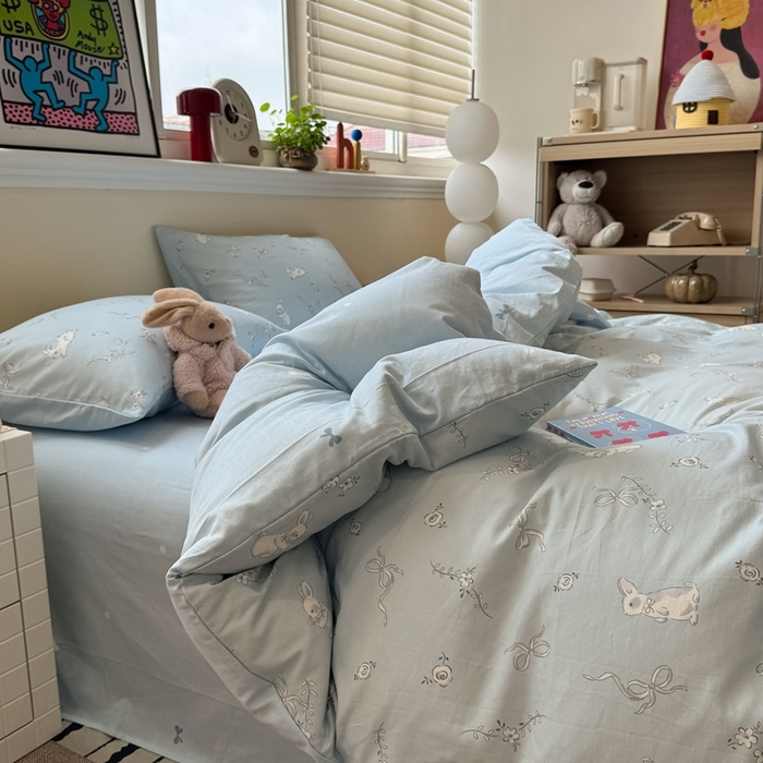 91家纺网 家纺一手货源 找家纺 慕尚家纺 2025新款13070全棉纯棉印花四件套 灵感兔