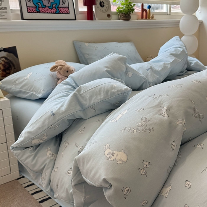 91家纺网 家纺一手货源 找家纺 慕尚家纺 2025新款13070全棉纯棉印花四件套 灵感兔