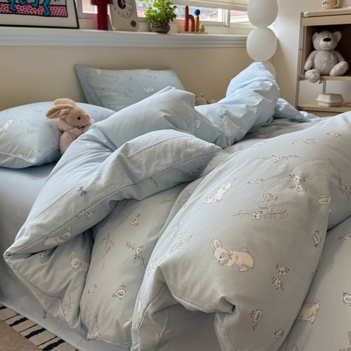 91家纺网 家纺一手货源 找家纺 慕尚家纺 2025新款13070全棉纯棉印花四件套 灵感兔