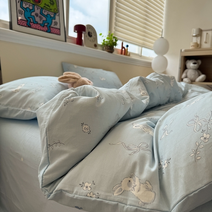 91家纺网 家纺一手货源 找家纺 慕尚家纺 2025新款13070全棉纯棉印花四件套 灵感兔