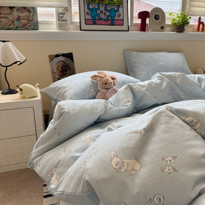 91家纺网 家纺一手货源 找家纺 慕尚家纺 2025新款13070全棉纯棉印花四件套 灵感兔