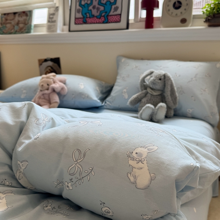 91家纺网 家纺一手货源 找家纺 慕尚家纺 2025新款13070全棉纯棉印花四件套 灵感兔