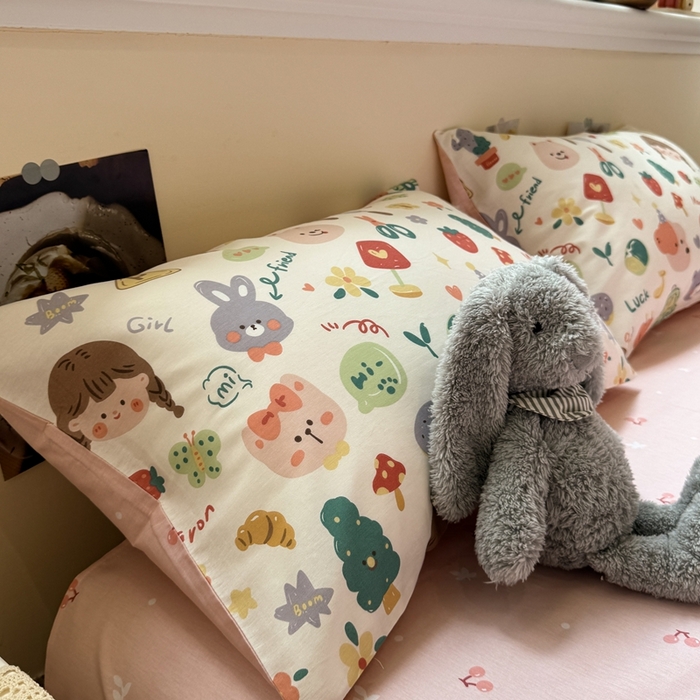 91家纺网 家纺一手货源 找家纺 慕尚家纺 2025新款13070全棉纯棉印花四件套 美食派对