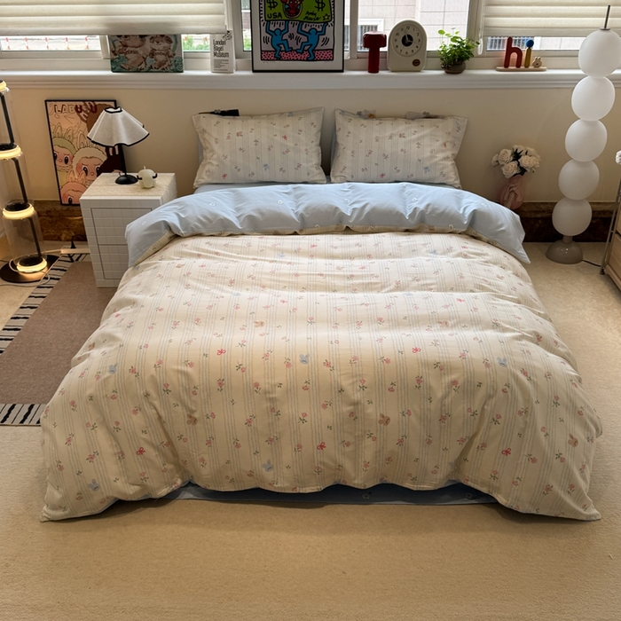 91家纺网 家纺一手货源 找家纺 慕尚家纺 2025新款13070全棉纯棉印花四件套 兔兔录