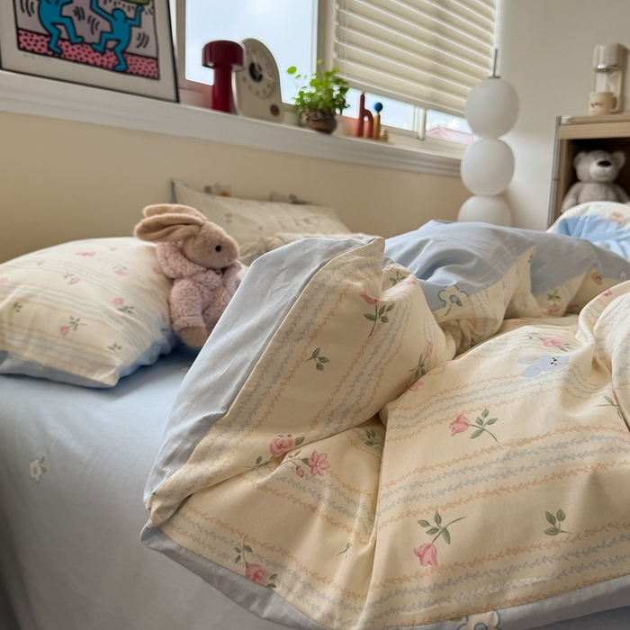 91家纺网 家纺一手货源 找家纺 慕尚家纺 2025新款13070全棉纯棉印花四件套 兔兔录