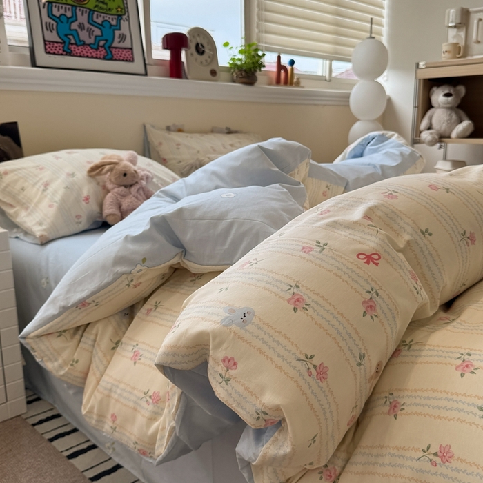 91家纺网 家纺一手货源 找家纺 慕尚家纺 2025新款13070全棉纯棉印花四件套 兔兔录