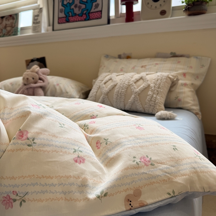 91家纺网 家纺一手货源 找家纺 慕尚家纺 2025新款13070全棉纯棉印花四件套 兔兔录