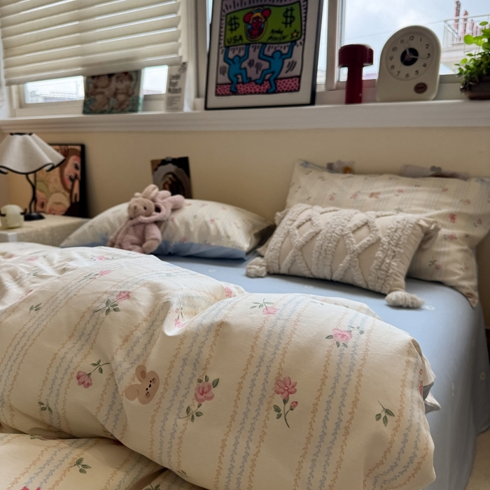 91家纺网 家纺一手货源 找家纺 慕尚家纺 2025新款13070全棉纯棉印花四件套 兔兔录