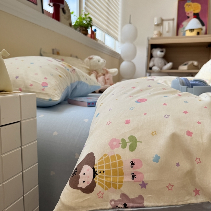 91家纺网 家纺一手货源 找家纺 慕尚家纺 2025新款13070全棉纯棉印花四件套 小糖豆