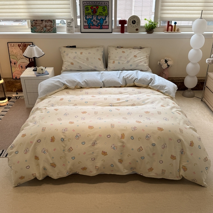 91家纺网 家纺一手货源 找家纺 慕尚家纺 2025新款13070全棉纯棉印花四件套 星悦