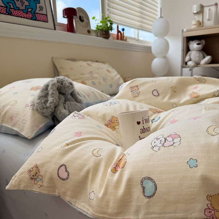 91家纺网 家纺一手货源 找家纺 慕尚家纺 2025新款13070全棉纯棉印花四件套 星悦