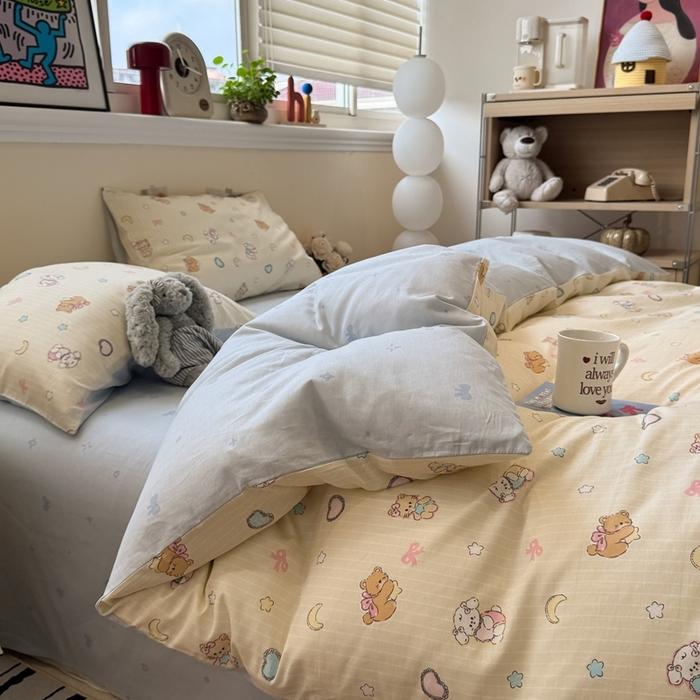 91家纺网 家纺一手货源 找家纺 慕尚家纺 2025新款13070全棉纯棉印花四件套 星悦