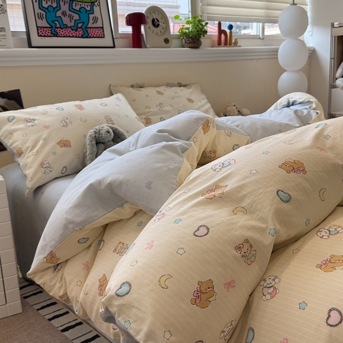 91家纺网 家纺一手货源 找家纺 慕尚家纺 2025新款13070全棉纯棉印花四件套 星悦