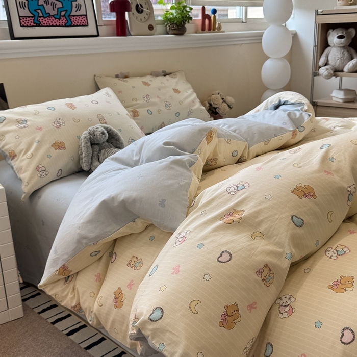 91家纺网 家纺一手货源 找家纺 慕尚家纺 2025新款13070全棉纯棉印花四件套 星悦