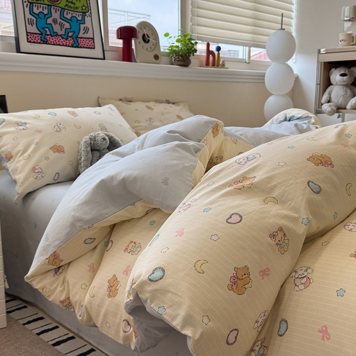 91家纺网 家纺一手货源 找家纺 慕尚家纺 2025新款13070全棉纯棉印花四件套 星悦