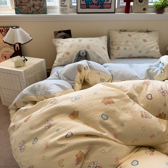 91家纺网 家纺一手货源 找家纺 慕尚家纺 2025新款13070全棉纯棉印花四件套 星悦