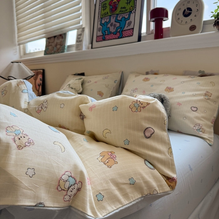 91家纺网 家纺一手货源 找家纺 慕尚家纺 2025新款13070全棉纯棉印花四件套 星悦