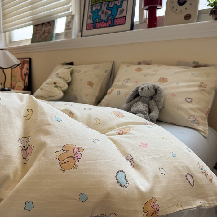 91家纺网 家纺一手货源 找家纺 慕尚家纺 2025新款13070全棉纯棉印花四件套 星悦