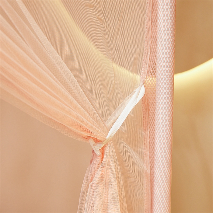 91家纺网 家纺一手货源 找家纺 佳梦家纺 2025新款防摔款花边六棱方帐蚊帐-星河系列 星河-粉玉