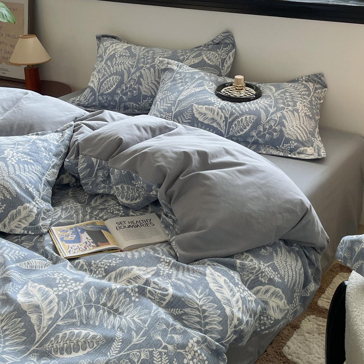 涵宸家纺 2025新款加厚全棉磨毛印花四件套--罗马系列 场景一 F阡陌