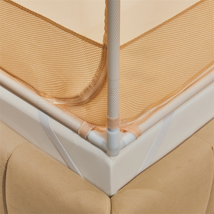 91家纺网 家纺一手货源 找家纺 佳梦家纺 2025新款防摔款花边六棱方帐蚊帐-星河系列 星河-奶油黄