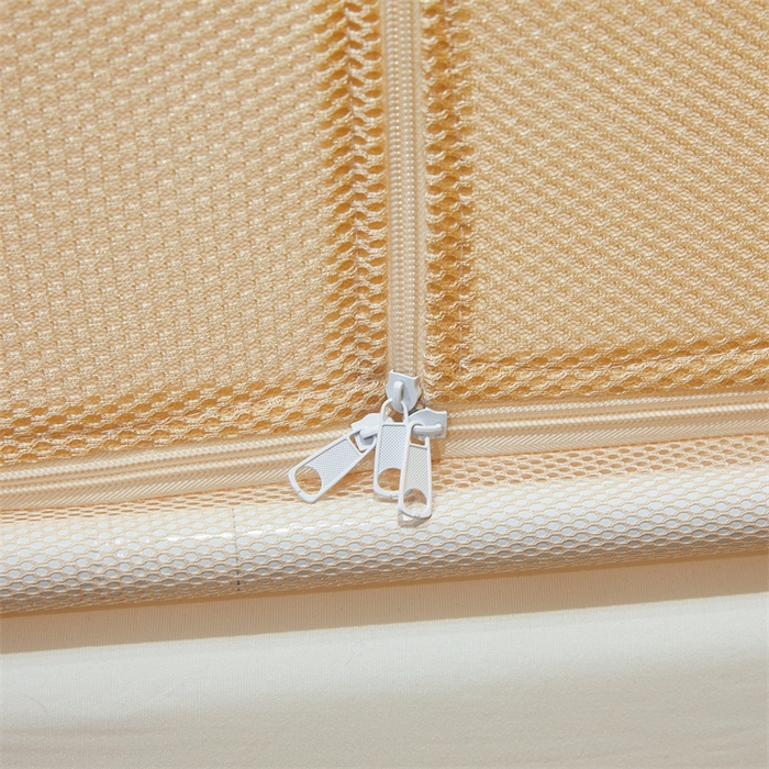 91家纺网 家纺一手货源 找家纺 佳梦家纺 2025新款防摔款花边六棱方帐蚊帐-星河系列 星河-奶油黄