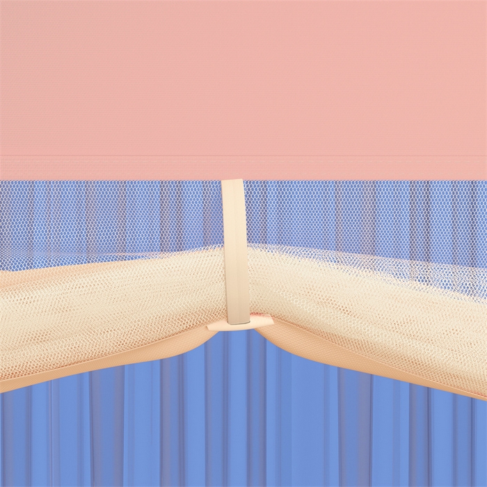 91家纺网 家纺一手货源 找家纺 （总）佳梦家纺 2025新款方顶坐床蚊帐-T门可可系列