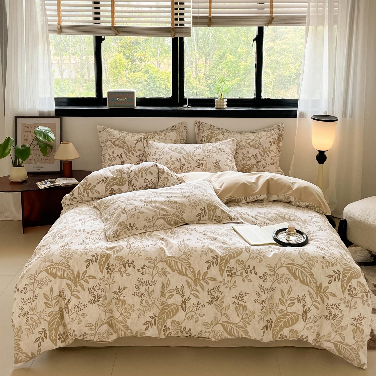 91家纺网 家纺一手货源 找家纺 涵宸家纺 2025新款加厚全棉磨毛印花四件套--罗马系列 场景一 F絮语