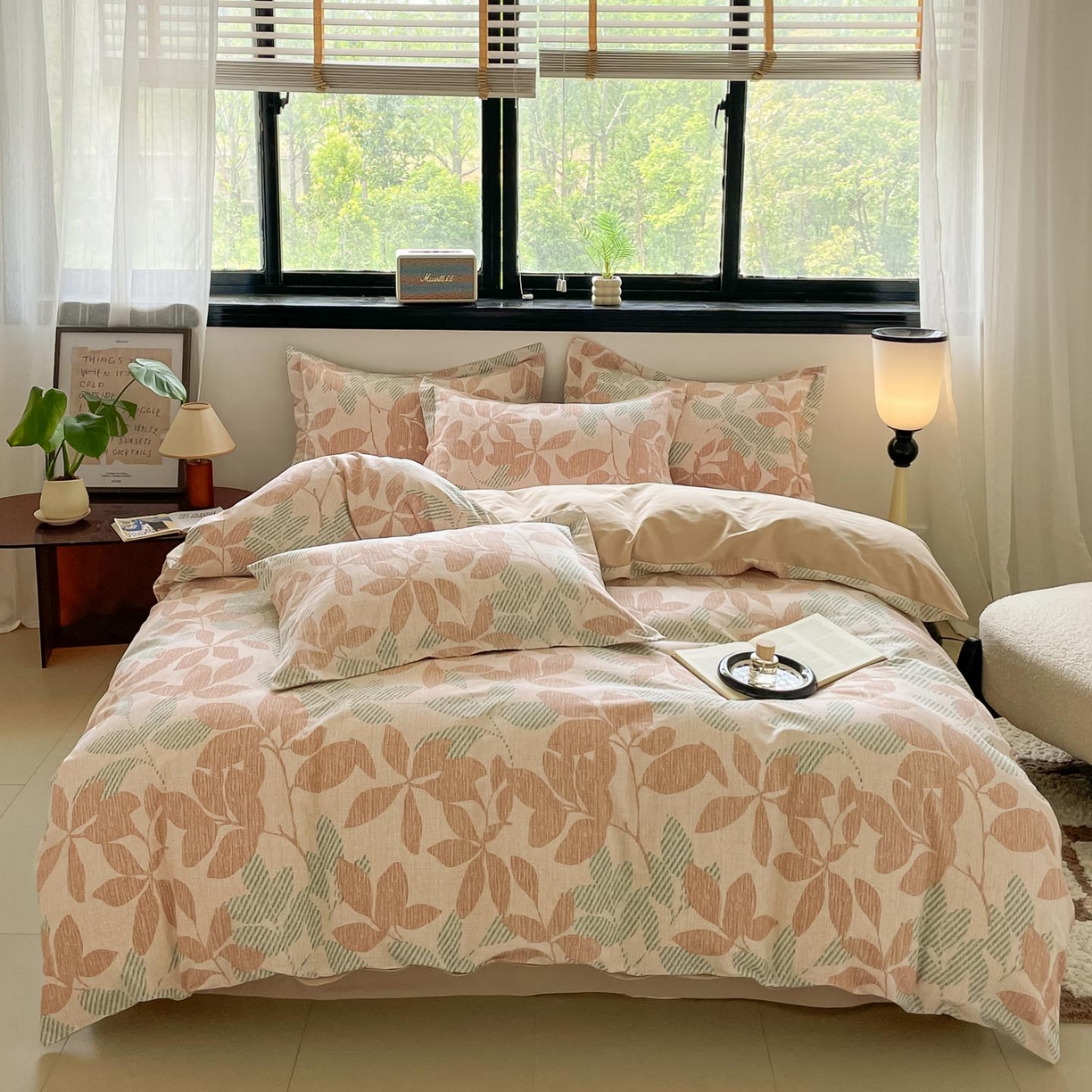 91家纺网 家纺一手货源 找家纺 涵宸家纺 2025新款加厚全棉磨毛印花四件套--罗马系列 场景一 F依恋