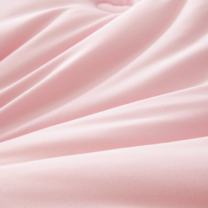 91家纺网 家纺一手货源 找家纺 栩裕纺织 2025新款纯色超柔云朵针织被被子被芯冬被 云朵被-落樱粉