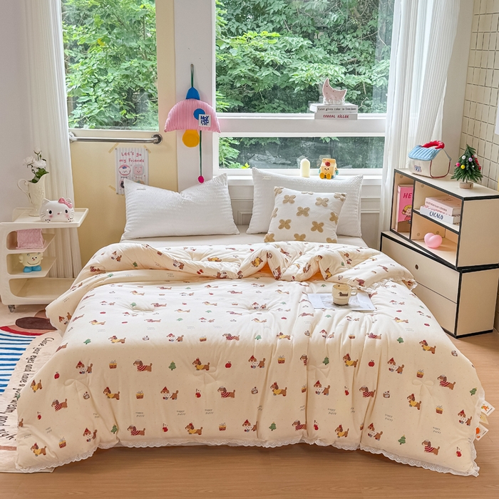 91家纺网 家纺一手货源 找家纺 （总）栩裕纺织 2025新款印花针织棉牛奶被被子被芯冬被