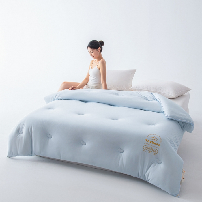 栩裕纺织 2025新款纯色超柔云朵针织被被子被芯冬被 云朵被-柔和蓝