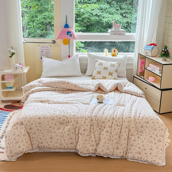 91家纺网 家纺一手货源 找家纺 （总）栩裕纺织 2025新款印花针织棉牛奶被被子被芯冬被