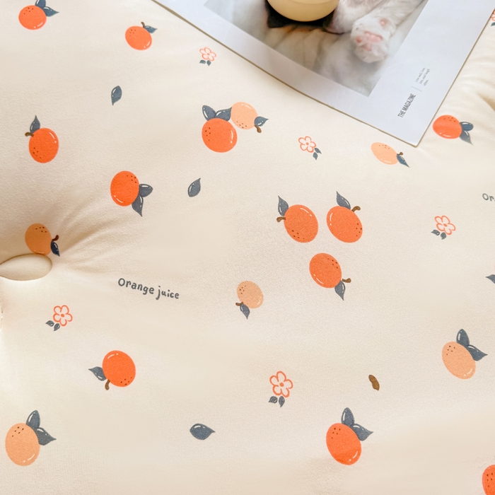 91家纺网 家纺一手货源 找家纺 栩裕纺织 2025新款印花针织棉牛奶被被子被芯冬被 橘彩