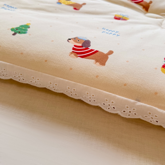 91家纺网 家纺一手货源 找家纺 栩裕纺织 2025新款印花针织棉牛奶被被子被芯冬被 腊肠狗