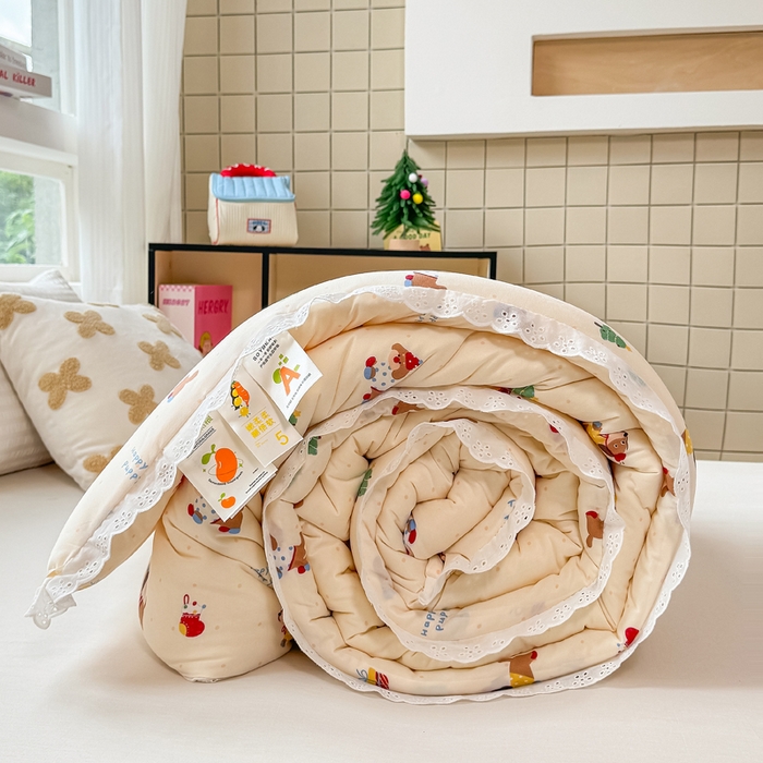 91家纺网 家纺一手货源 找家纺 栩裕纺织 2025新款印花针织棉牛奶被被子被芯冬被 腊肠狗