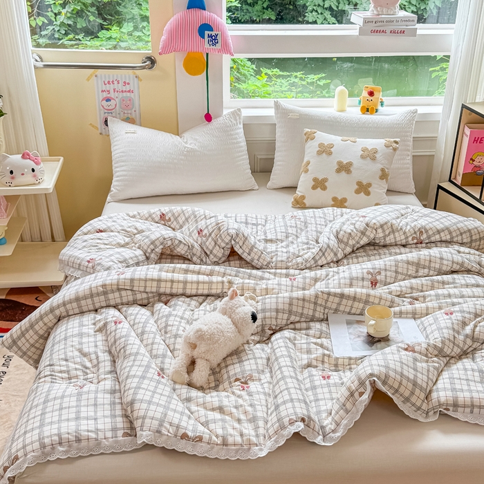 91家纺网 家纺一手货源 找家纺 栩裕纺织 2025新款印花针织棉牛奶被被子被芯冬被 流金