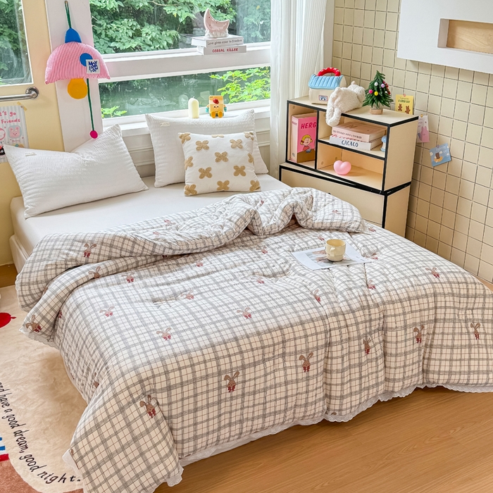 91家纺网 家纺一手货源 找家纺 栩裕纺织 2025新款印花针织棉牛奶被被子被芯冬被 流金