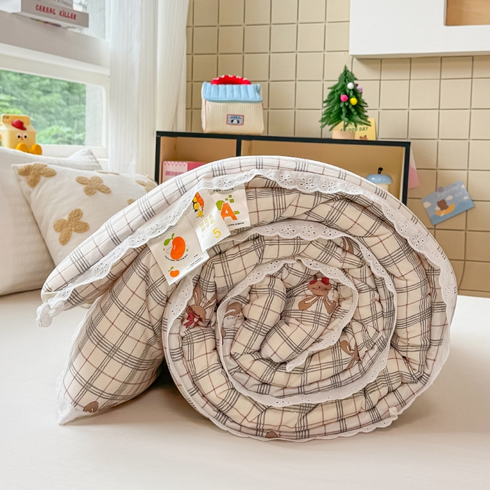 91家纺网 家纺一手货源 找家纺 栩裕纺织 2025新款印花针织棉牛奶被被子被芯冬被 流金