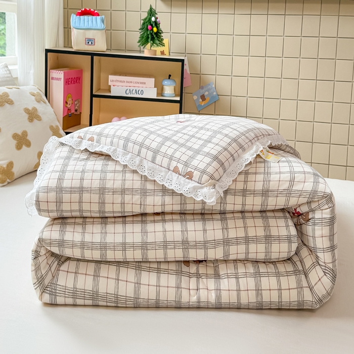 91家纺网 家纺一手货源 找家纺 栩裕纺织 2025新款印花针织棉牛奶被被子被芯冬被 流金