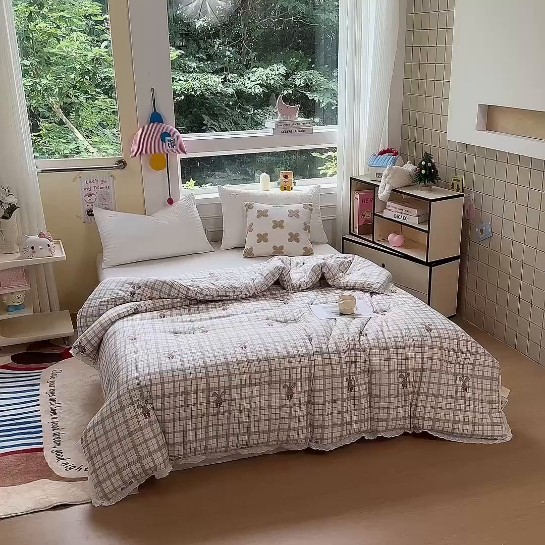 91家纺网 家纺一手货源 找家纺 栩裕纺织 2025新款印花针织棉牛奶被被子被芯冬被 流金