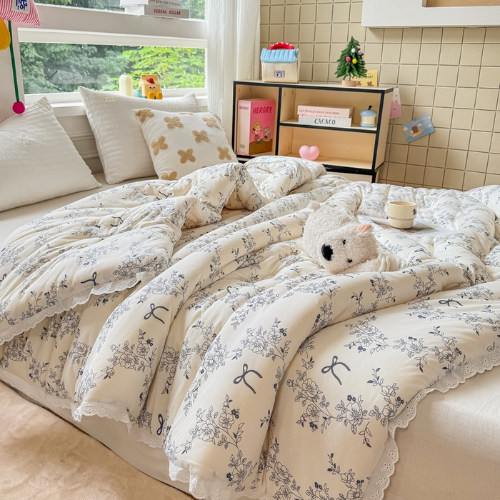 91家纺网 家纺一手货源 找家纺 栩裕纺织 2025新款印花针织棉牛奶被被子被芯冬被 青花瓷