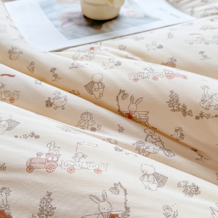 91家纺网 家纺一手货源 找家纺 栩裕纺织 2025新款印花针织棉牛奶被被子被芯冬被 尚可可