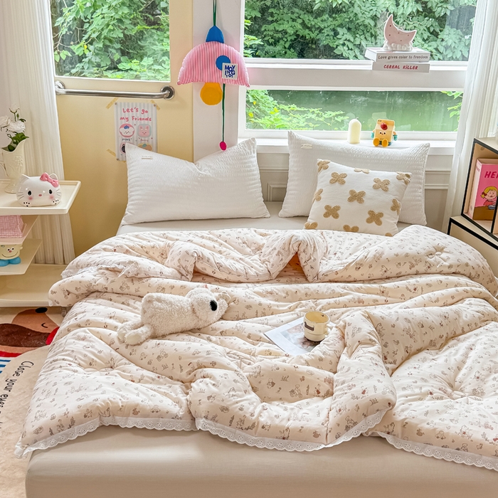 91家纺网 家纺一手货源 找家纺 栩裕纺织 2025新款印花针织棉牛奶被被子被芯冬被 尚可可