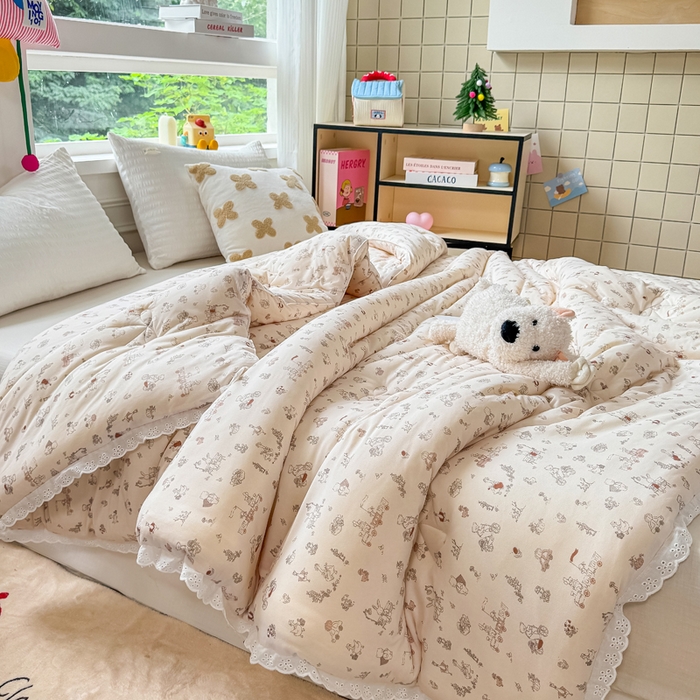 91家纺网 家纺一手货源 找家纺 栩裕纺织 2025新款印花针织棉牛奶被被子被芯冬被 尚可可