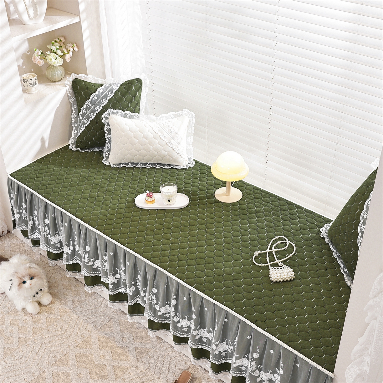 91家纺网 家纺一手货源 找家纺 共鸣沙发垫 2025新款星语飘窗垫 星空抹茶色