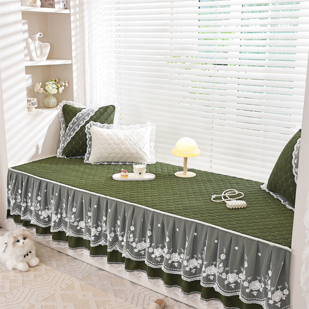 91家纺网 家纺一手货源 找家纺 共鸣沙发垫 2025新款星语飘窗垫 星空抹茶色