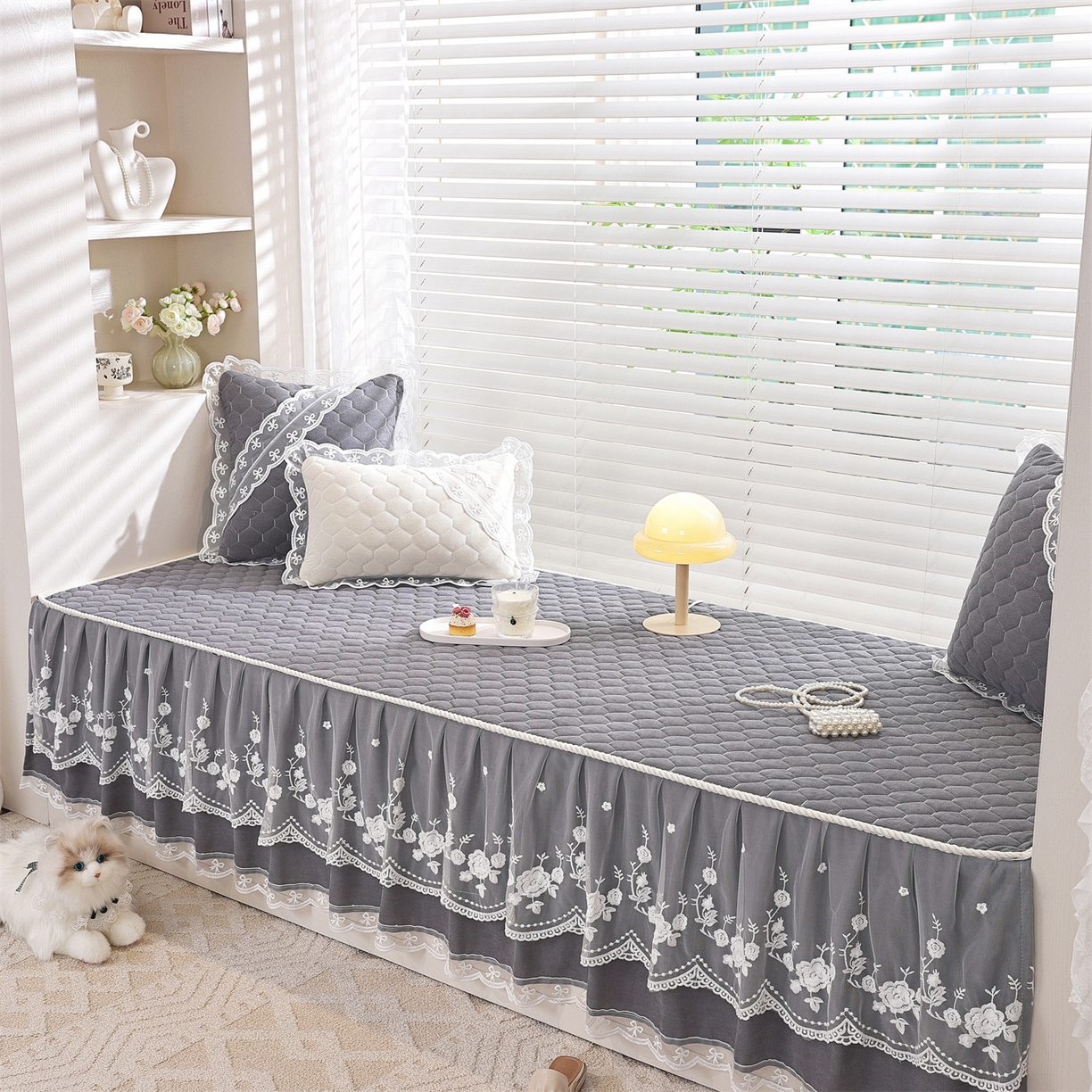 91家纺网 家纺一手货源 找家纺 共鸣沙发垫 2025新款星语飘窗垫 星空灰色