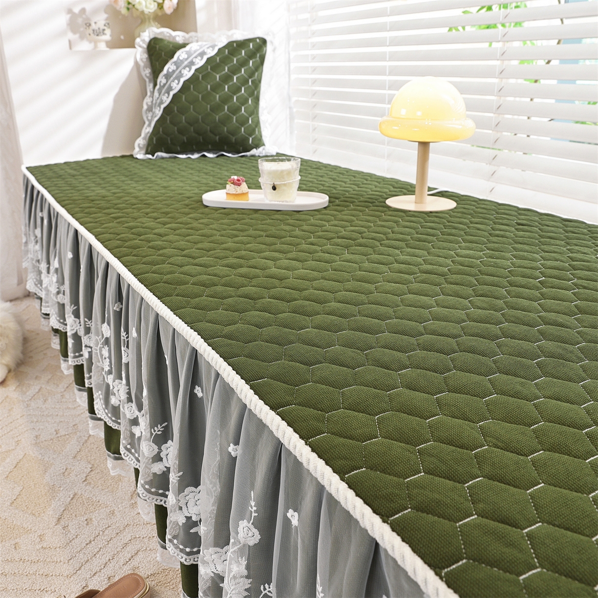 91家纺网 家纺一手货源 找家纺 共鸣沙发垫 2025新款星语飘窗垫 星空抹茶色