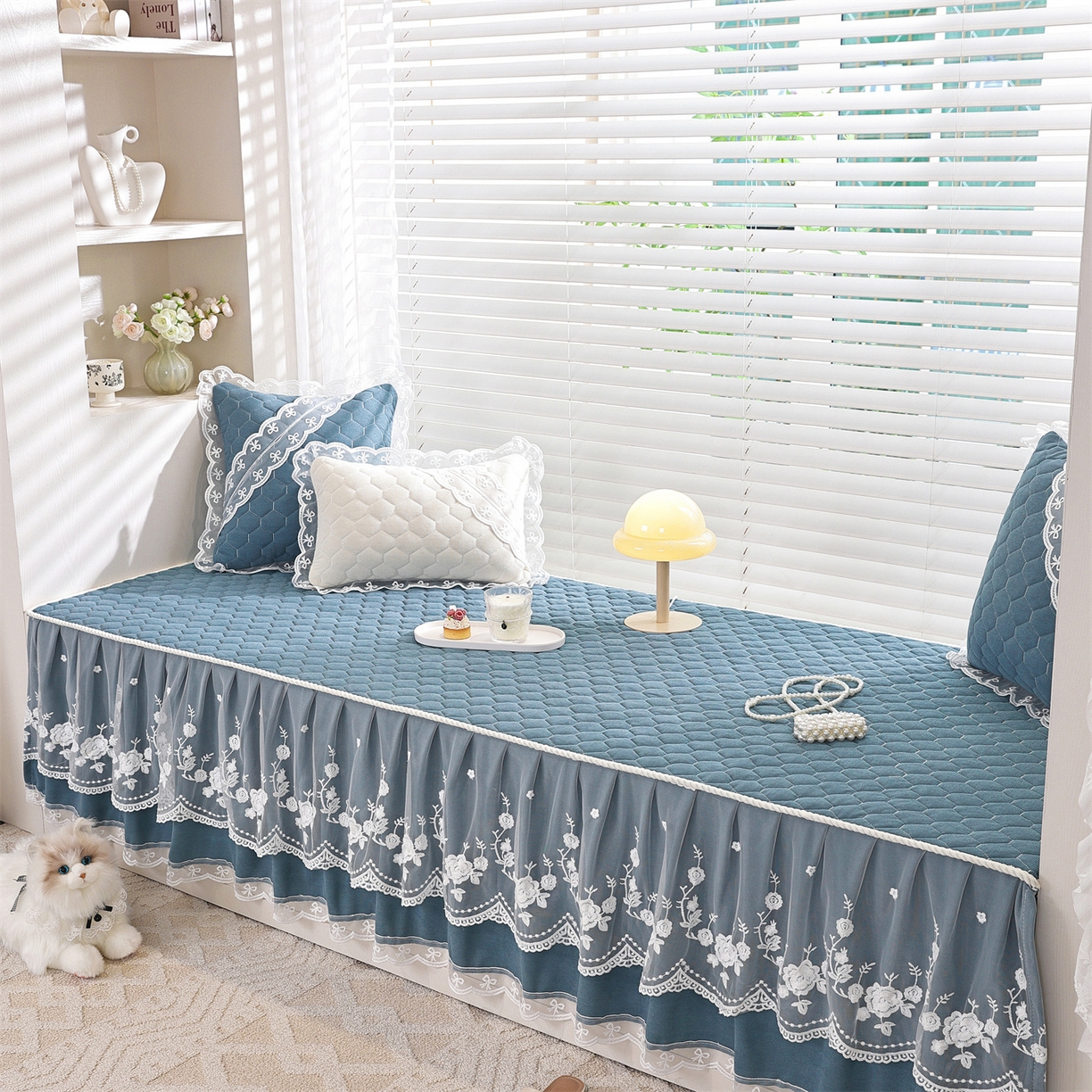 91家纺网 家纺一手货源 找家纺 共鸣沙发垫 2025新款星语飘窗垫 星空蓝色